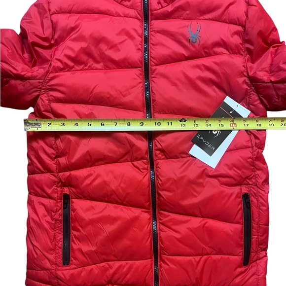 Spyder Boys Large 14/16 Water Resistant Hooded Puffer Jacket ThermaWeb - Picture 3 of 8